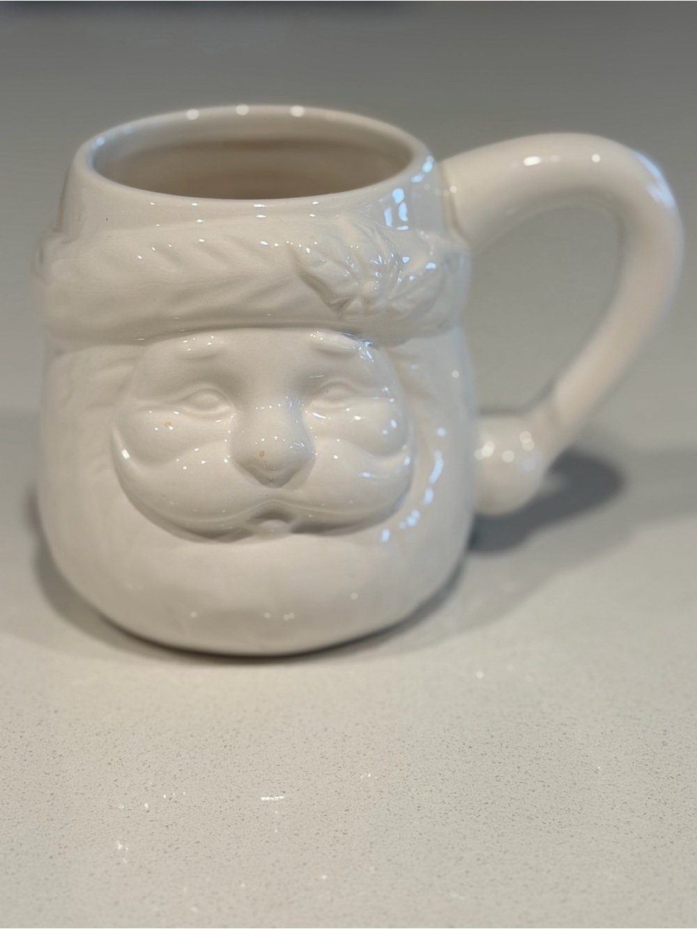 White Ceramic Santa Face Mug - Sleigh Bell Bistro